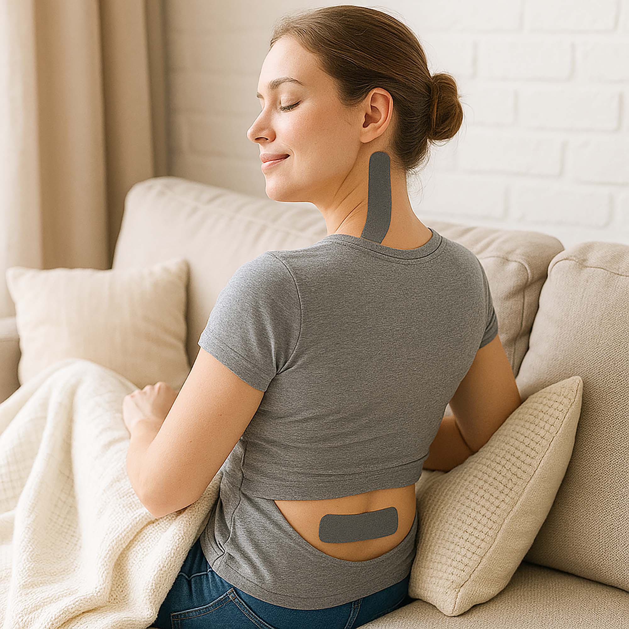 Graues Kinesiologie Tape 5mx5cm Wasserdichtes Elastisches Muskel Reha – Bild 7