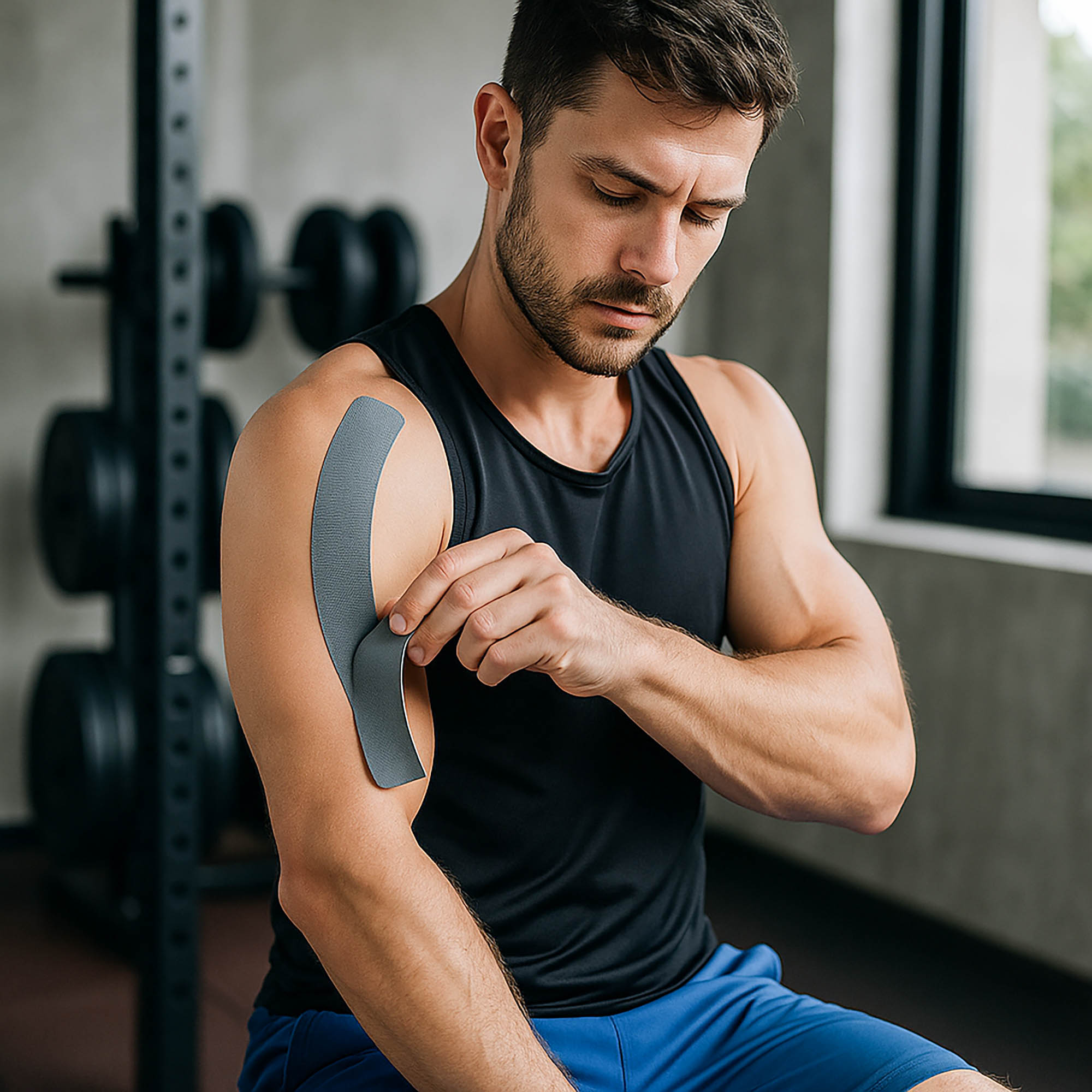 Graues Kinesiologie Tape 5mx5cm Wasserdichtes Elastisches Muskel Reha – Bild 6