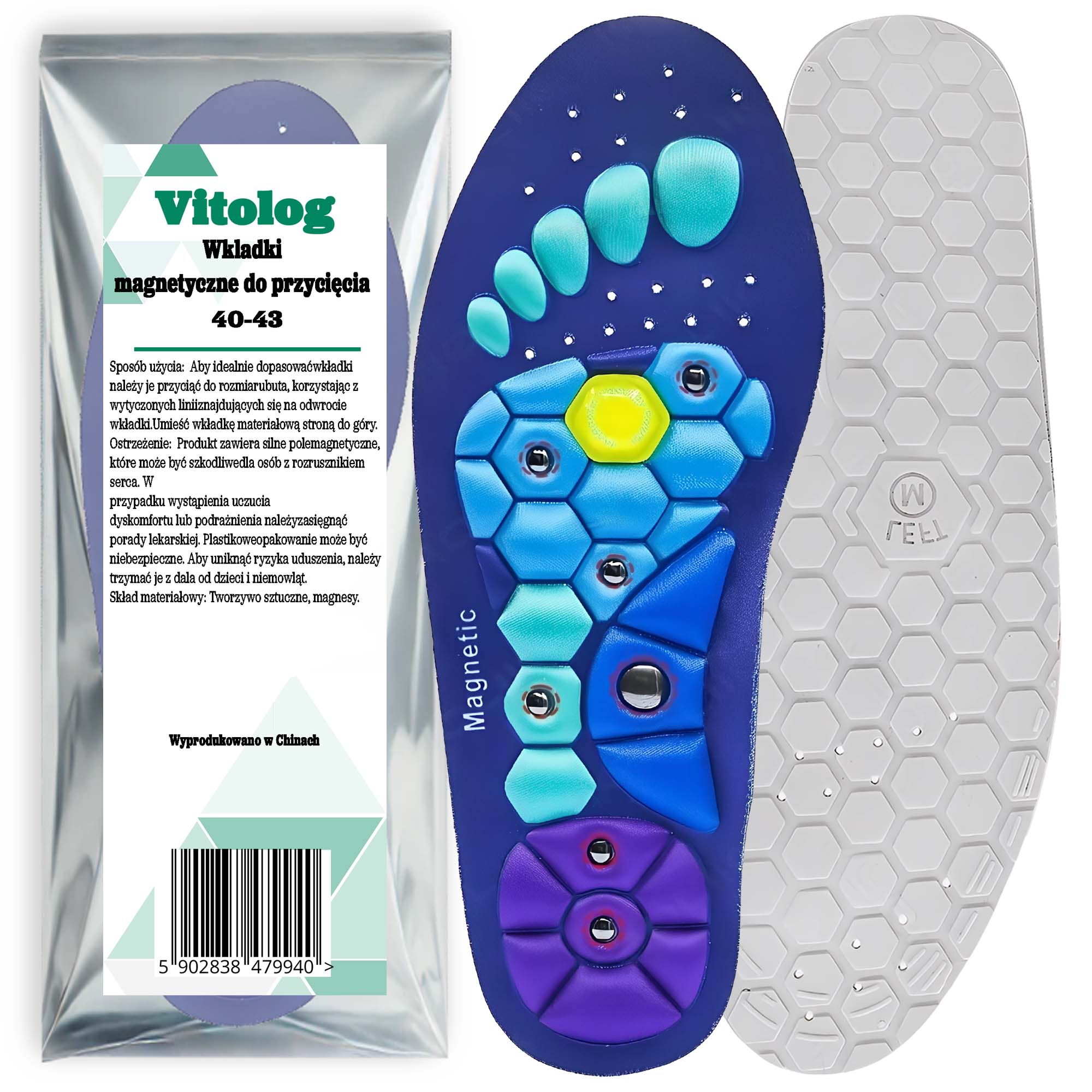 Magnetische Einlegesohlen Akupressur Einlagen Schuheinlagen Mit Magneten Magnetsohlen Zur Fußmassage – Bild 12