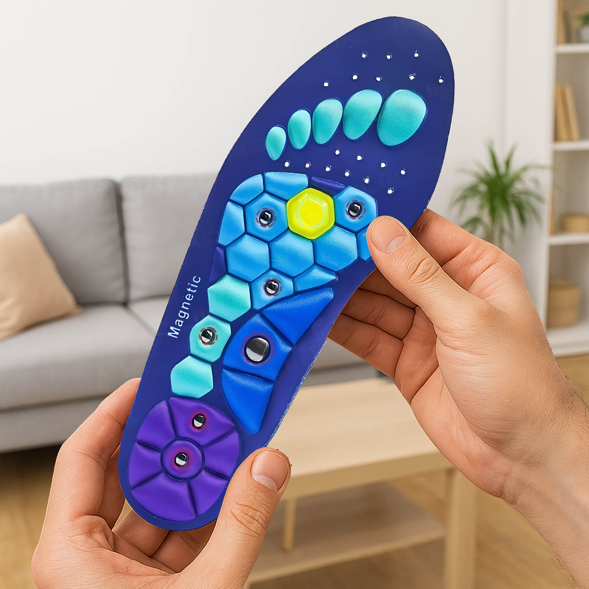 Magnetische Einlegesohlen Akupressur Einlagen Schuheinlagen Mit Magneten Magnetsohlen Zur Fußmassage – Bild 3