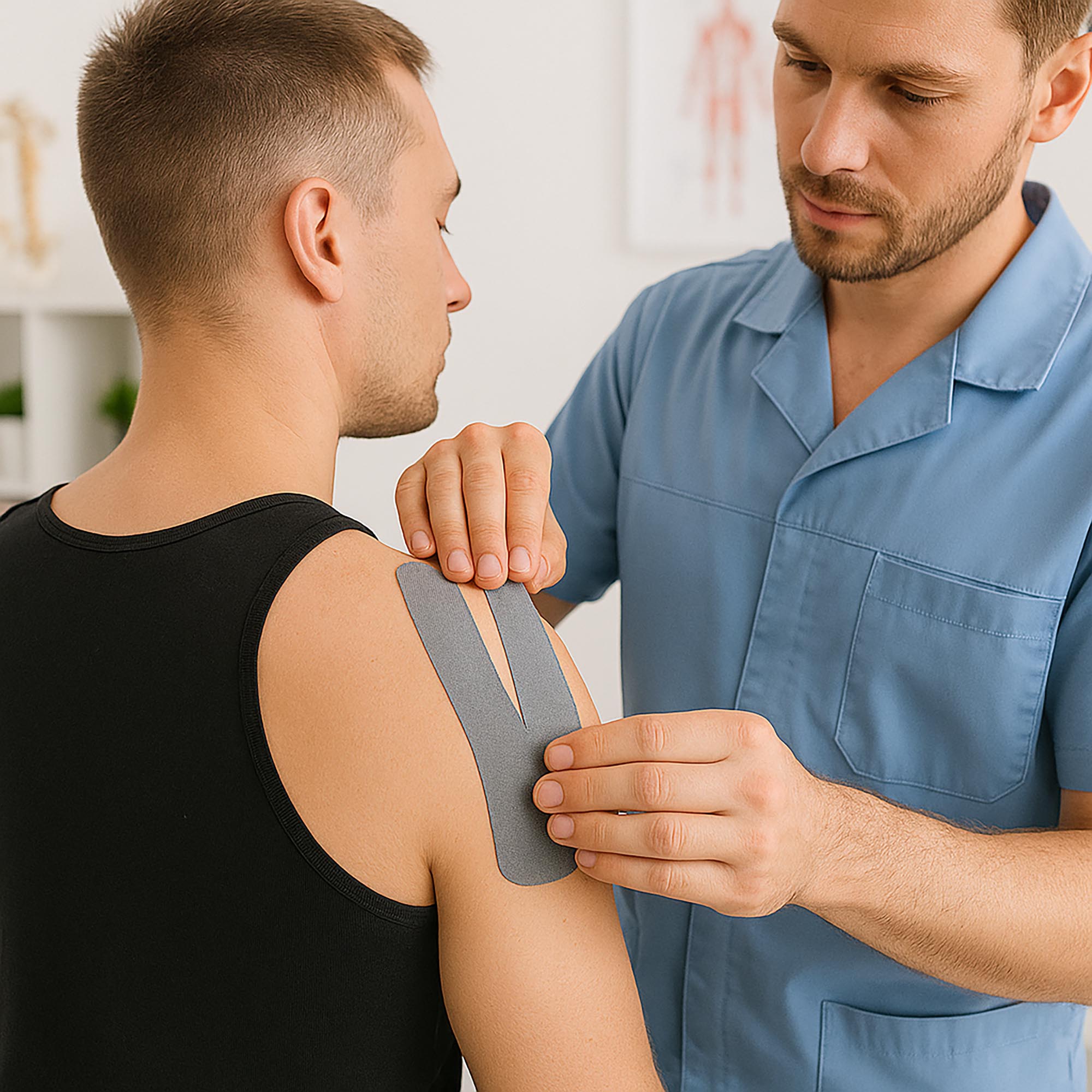 Graues Kinesiologie Tape 5mx5cm Wasserdichtes Elastisches Muskel Reha – Bild 2