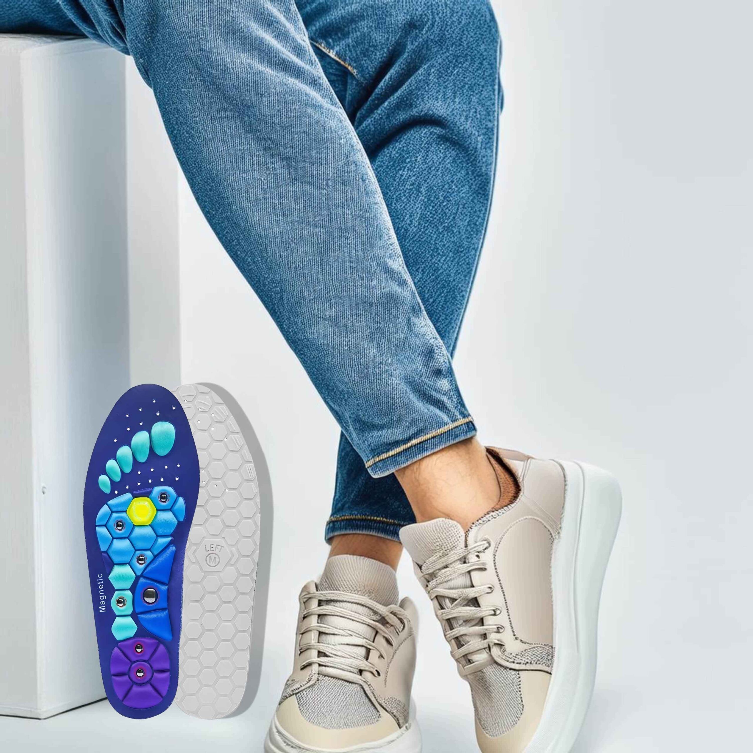 Magnetische Einlegesohlen Akupressur Einlagen Schuheinlagen Mit Magneten Magnetsohlen Zur Fußmassage – Bild 6