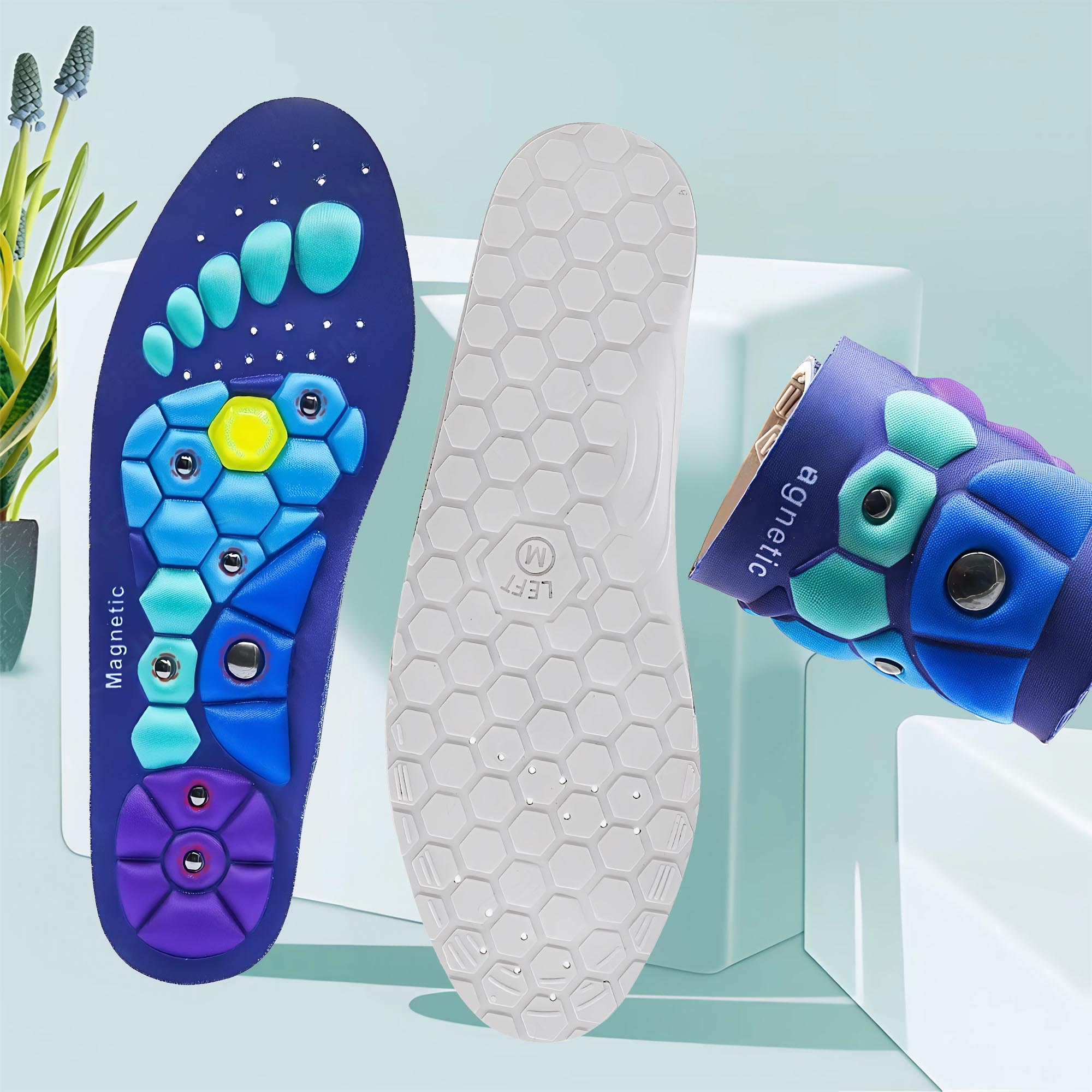 Magnetische Einlegesohlen Akupressur Einlagen Schuheinlagen Mit Magneten Magnetsohlen Zur Fußmassage – Bild 10