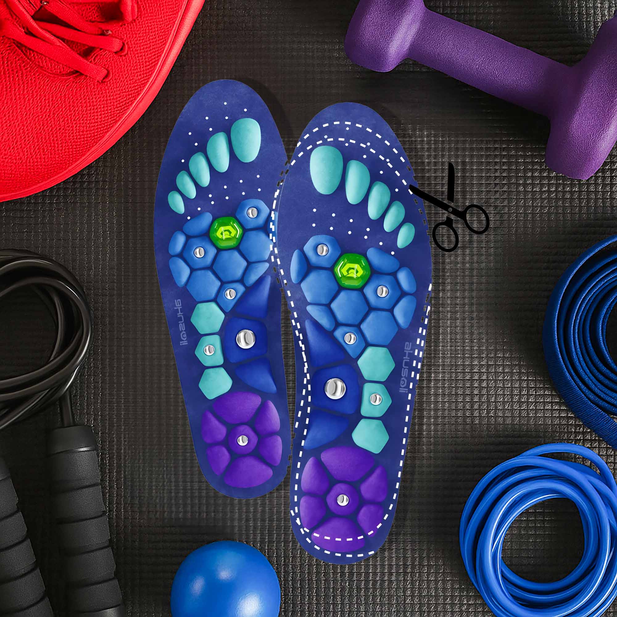 Magnetische Einlegesohlen Akupressur Einlagen Schuheinlagen Mit Magneten Magnetsohlen Zur Fußmassage – Bild 2