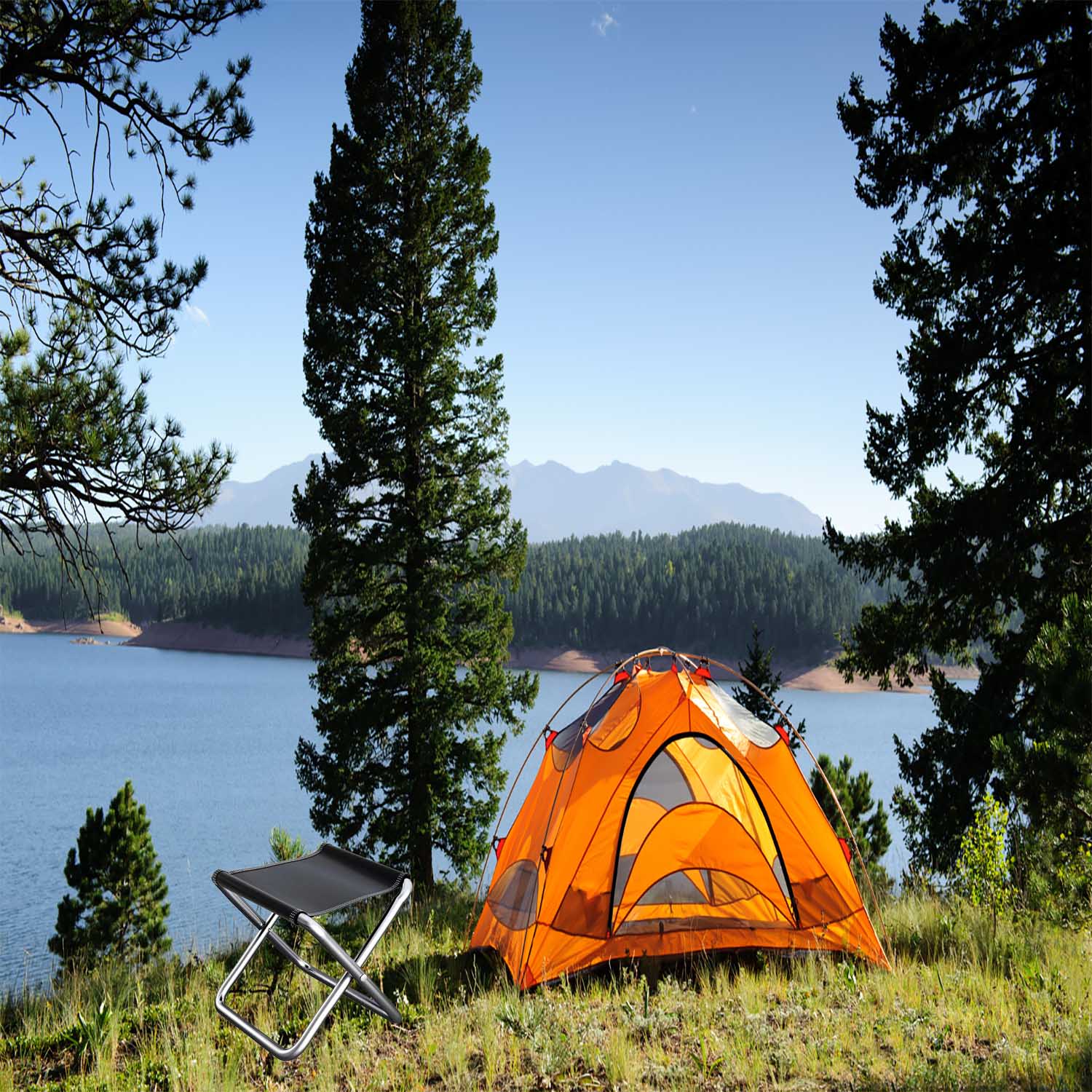 Campingstuhl Klapphocker Klappbarer Hocker Angel Campingstuhl Faltbar 29×23 cm – Bild 5